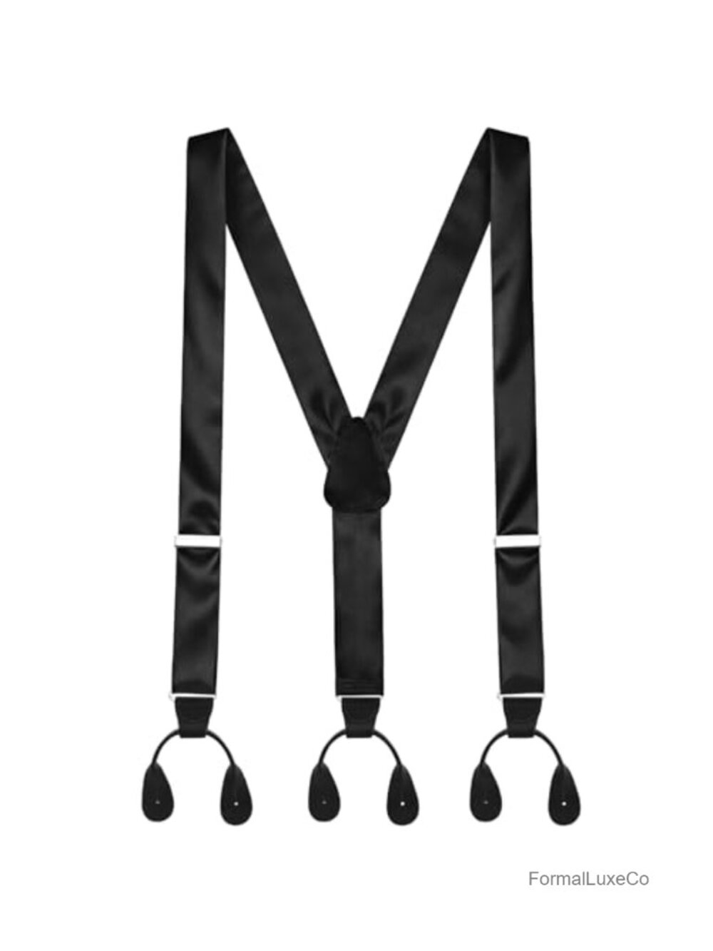 Silk Suspenders for Men Y-Back Tuxedo Formal Button End